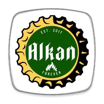 Alkan Original - Viereckiger Kühlschrankmagnet - Weiß - Vorne