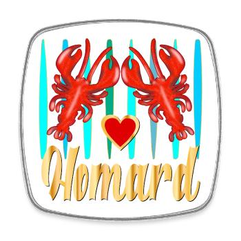 Homard - Magnet carré - blanc - Devant