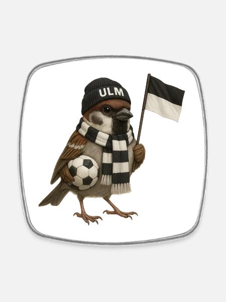 Ulmer Spatzen - Viereckiger Kühlschrankmagnet - Weiß