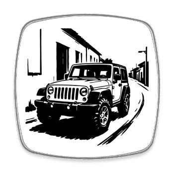 Offroad Beast Classic - Square fridge magnet - white - Front