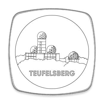 Teufelsberg Berlin - Square fridge magnet - white - Front