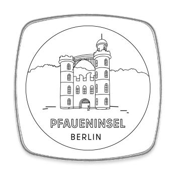 Pfaueninsel Berlin - Viereckiger Kühlschrankmagnet - Weiß - Vorne