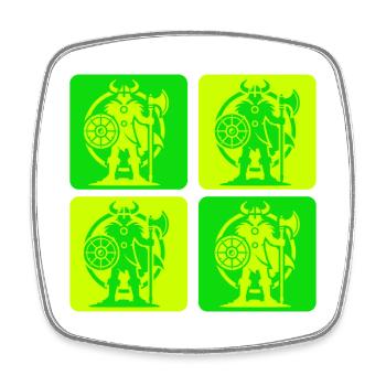 Norse Viking Silhouette - Square fridge magnet - white - Front