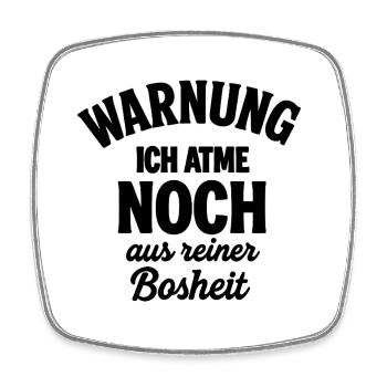 Warnung - Viereckiger Kühlschrankmagnet - Weiß - Vorne