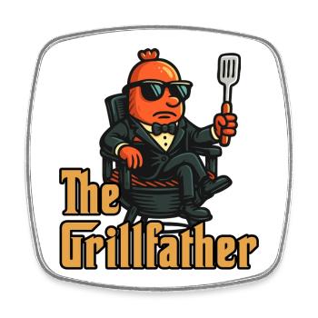 Le Grillfather - Magnet carré - blanc - Devant