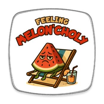Meloncholie au soleil - Magnet carré - blanc - Devant