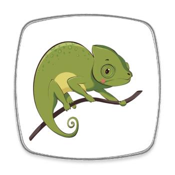 Caméléon - Magnet carré - blanc - Devant
