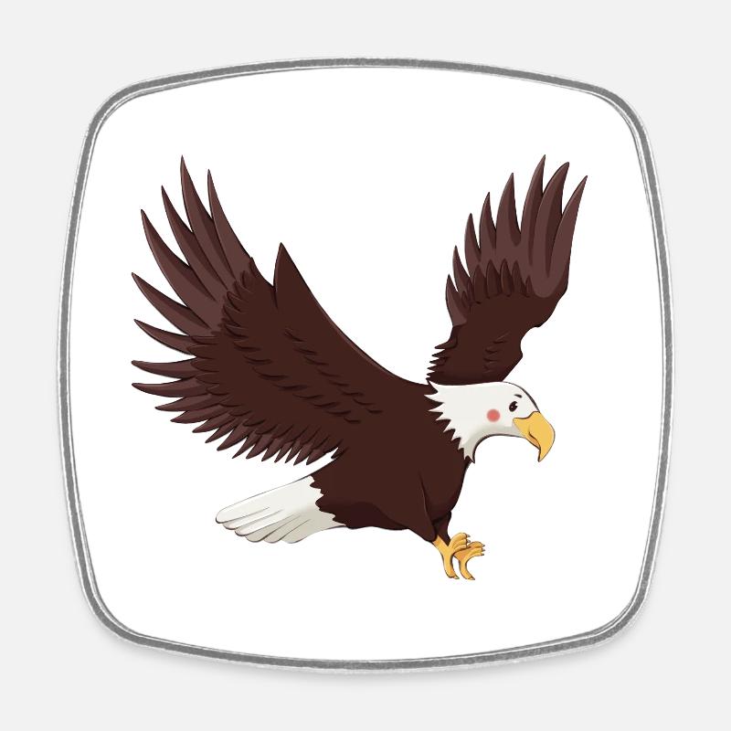 Adler - Viereckiger Kühlschrankmagnet - Weiß