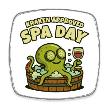 Kraken Spa Day - Square fridge magnet - white - Front