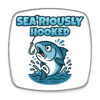 Sea'riously Hooked - Square fridge magnet - white - Front