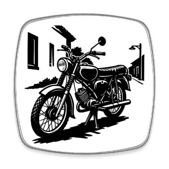 Enduro Kult 80er Style - Viereckiger Kühlschrankmagnet - Weiß - Vorne