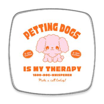 Hundetherapie mit Kaffee-Charme - Viereckiger Kühlschrankmagnet - Weiß - Vorne