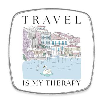 Reise ist meine Therapie - Viereckiger Kühlschrankmagnet - Weiß - Vorne