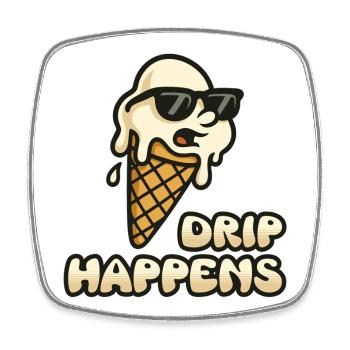Dripping Icecream - Square fridge magnet - white - Front