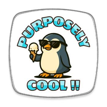 Kølig Pingvin med Is - Square fridge magnet - white - Front