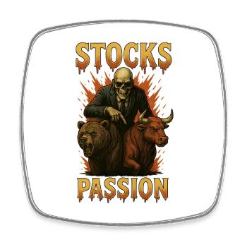 Aktien Passion - Viereckiger Kühlschrankmagnet - Weiß - Vorne