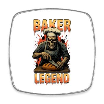 Baker Legend - Square fridge magnet - white - Front