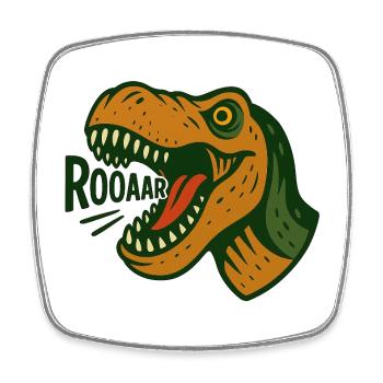 T-Rex head with loud roar - Square fridge magnet - white - Front