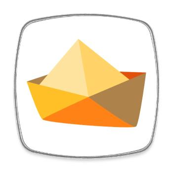 yellow boat paper ship maritime sea water - Square fridge magnet - white - Front
