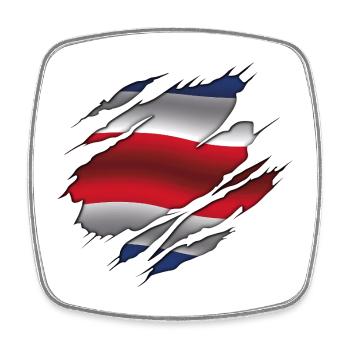 Flag of Costa Rica - Costa Rica - Torn Flag - Square fridge magnet - white - Front