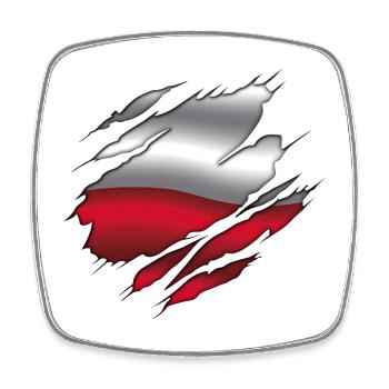 Flag of Poland - Poland - Torn Flag - Square fridge magnet - white - Front