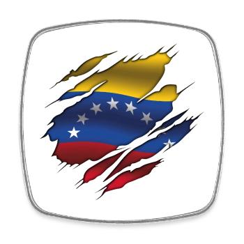 Flagge von Venezuela - Venezuela - Zerrissene Flagge - Viereckiger Kühlschrankmagnet - Weiß - Vorne
