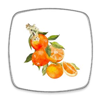Orangen Summer Orange Trend 2025 Vintage Retro - Viereckiger Kühlschrankmagnet - Weiß - Vorne