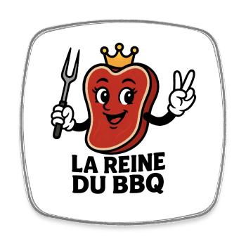 La Reine du BBQ - Magnet carré - blanc - Devant