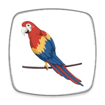 Parrot - Square fridge magnet - white - Front