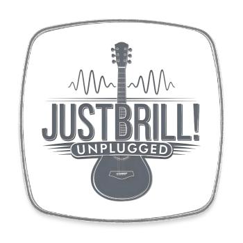 JustBrill!-unplugged - Viereckiger Kühlschrankmagnet - Weiß - Vorne
