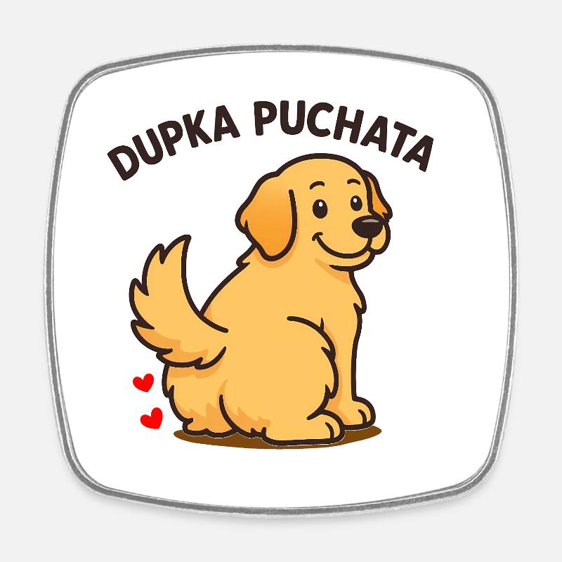 FLUFFY - chien mignon - Magnet carré - blanc