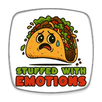 Tacos voller Emotionen - Viereckiger Kühlschrankmagnet - Weiß - Vorne