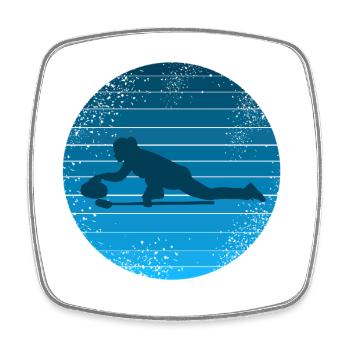 Curling Champion – précision sur la glace - Magnet carré - blanc - Devant