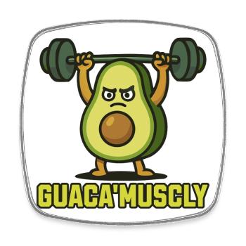 GuacaMuscle Avocado Fitness - Magnet carré - blanc - Devant