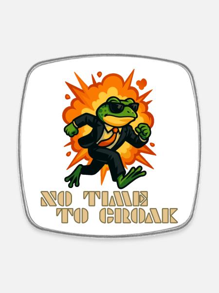 Seeds in a suit - No time for chillax - Square fridge magnet - white