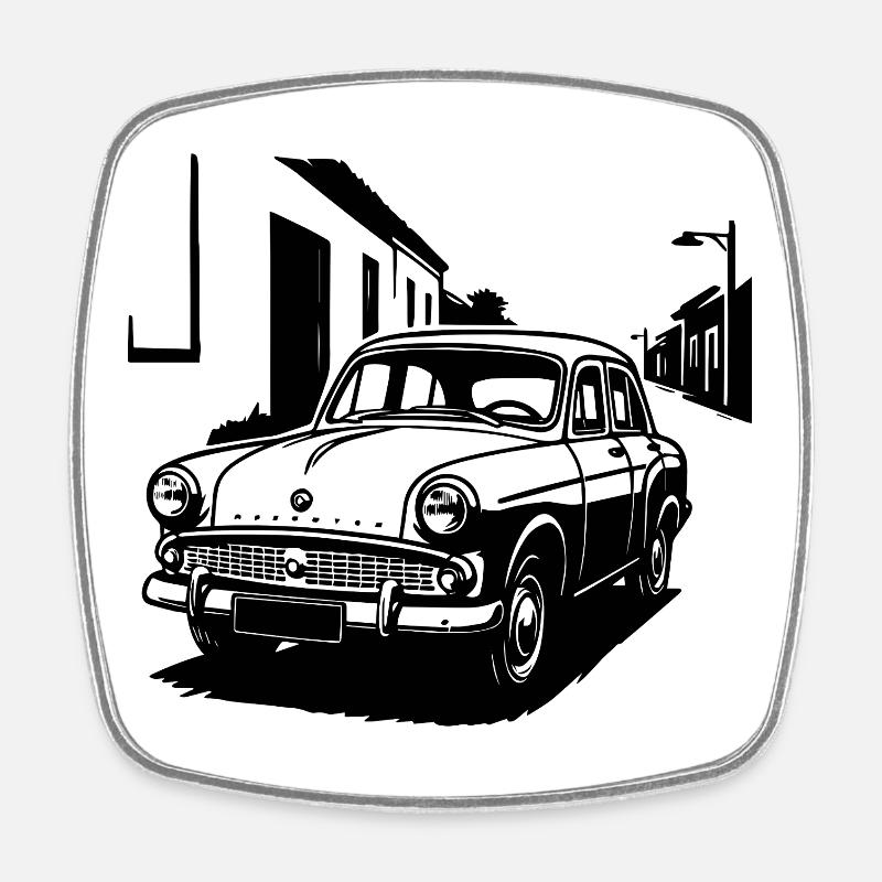 Rétro Classique 403 - Magnet carré - blanc