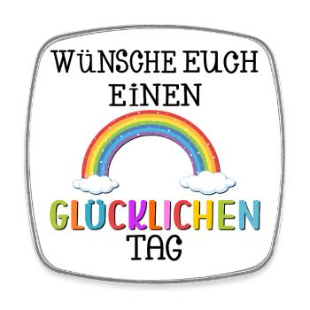 GLÜCKLICHEN TAG WÜNSCHEN - REGENBOGEN - Viereckiger Kühlschrankmagnet - Weiß - Vorne