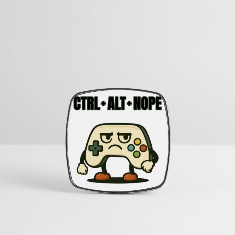 CTRL ALT NOPE Controller Meme Square fridge magnet
