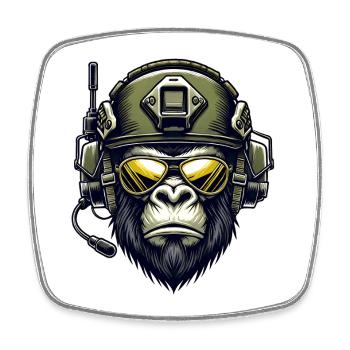 Gorilla Military Design - Square fridge magnet - white - Front