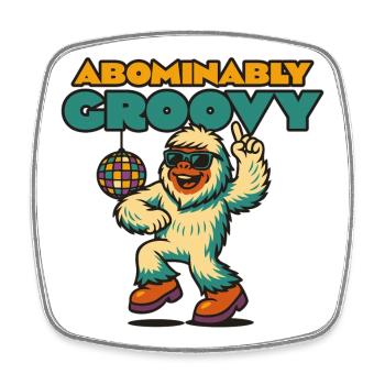 Groovy Disco Yeti - Magnet carré - blanc - Devant