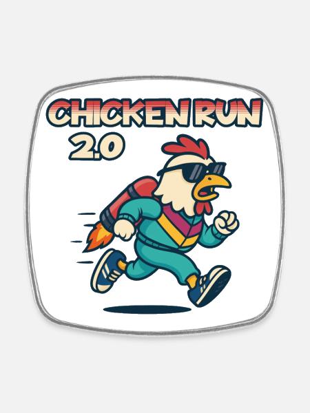 Pack Aventure Chicken Run 2.0 - Magnet carré - blanc
