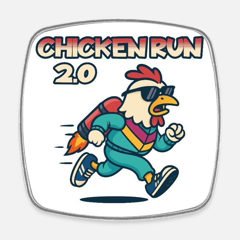 Pack Aventure Chicken Run 2.0 - Magnet carré - blanc