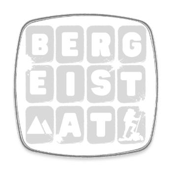 BErGEISTAT - BErGEISTERT, Wortspiel, dialekt - Viereckiger Kühlschrankmagnet - Weiß - Vorne