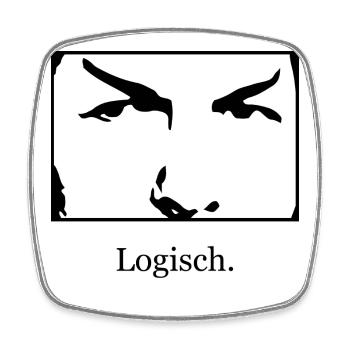 Logisch - Viereckiger Kühlschrankmagnet - Weiß - Vorne