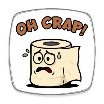 Oh, dessin sur papier toilette - Magnet carré - blanc - Devant