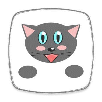 lustiges katzen design, closing - Viereckiger Kühlschrankmagnet - Weiß - Vorne