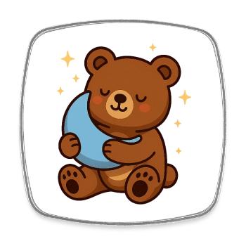 Cuddly Bear Moondream - Square fridge magnet - white - Front