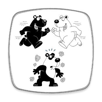 The birth of the panda - Square fridge magnet - white - Front