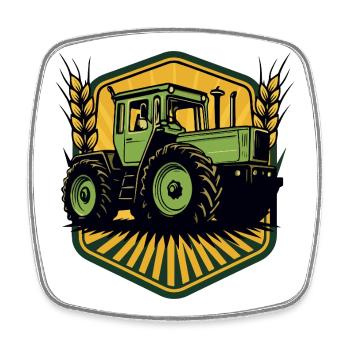 Feldkraft Legende MB Trac - Viereckiger Kühlschrankmagnet - Weiß - Vorne