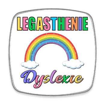 LEGASTHENIE DYSLEXIE REGENBOGEN - Viereckiger Kühlschrankmagnet - Weiß - Vorne